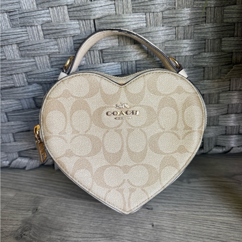 Coach Heart-Shaped Cream Bag